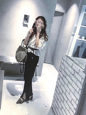 「リブニットパンツ」｜iiichanさん（レディース・157cm）の春コーディネート