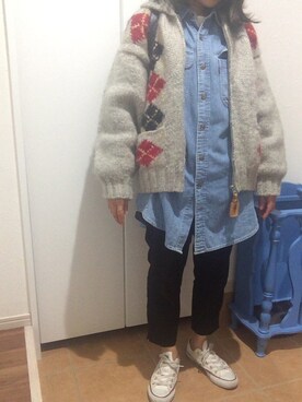 「CONVERSE（コンバース）のconverse（コンバース） ALL STAR OX（オールスターOX）（スニーカー）」を使った、makkoさん（レディース・149cm）の秋コーディネート