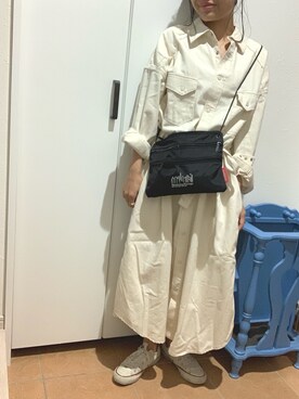 「Wrangler」｜「アイテム（シャツワンピース）」を使った、makkoさん（レディース・149cm）の秋コーディネート