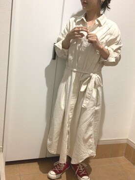 「Wrangler」｜「アイテム（ワンピース/ドレス）」を使った、makkoさん（レディース・149cm）の秋コーディネート
