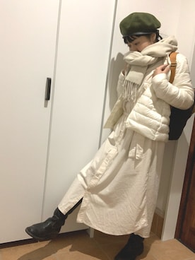 「Wrangler」｜「アイテム（ワンピース/ドレス）」を使った、makkoさん（レディース・149cm）の冬コーディネート