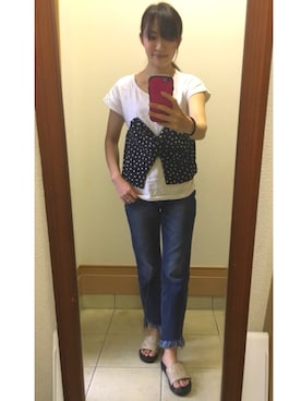 「a.g.plus（エージープラス）のアイテム（シューズ）」を使った、shinoさん（レディース・155cm）の夏コーディネート