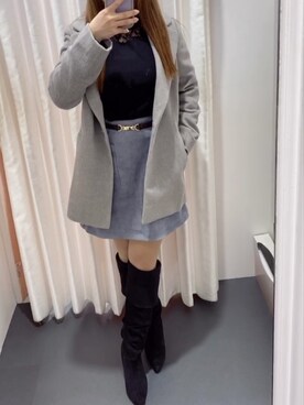 「anySiSのアイテム（ジャケット/アウター、グレー系）」を使った、유우さん（レディース・145cm）の春コーディネート