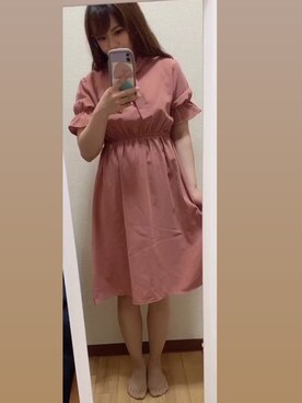 「韓国ファッション #K（カンコクファッションシャープケイ）のアイテム（ワンピース/ドレス、ピンク系）」を使った、유우さん（レディース・145cm）の夏コーディネート