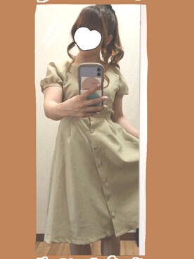 「MAJESTIC LEGON（マジェスティックレゴン）のアイテム（ワンピース/ドレス、グリーン系）」を使った、유우さん（レディース・145cm）の夏コーディネート