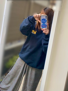 「kebozのアイテム（トップス、ブルー系）」を使った、유우さん（レディース・145cm）の春コーディネート