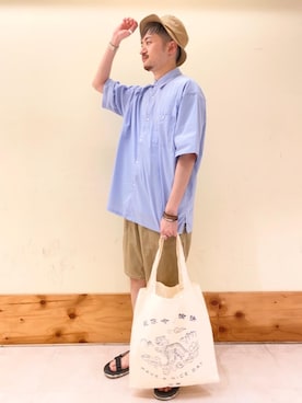 「coen（コーエン）のアイテム（帽子）」を使った、つかさん（メンズ・177cm）の夏コーディネート