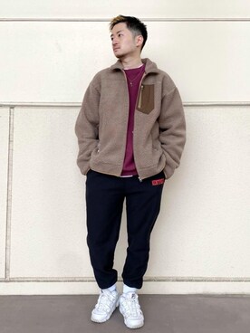 「あったかパンツ」｜「アイテム（スウェットパンツ）」を使った、つかさん（メンズ・177cm）の秋コーディネート