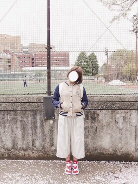 「5（ファイブ）のアイテム（ジャケット/アウター）」を使った、Amberさん（レディース・163cm）の春コーディネート