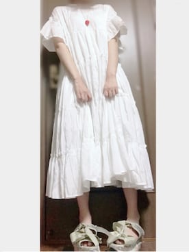 「ティアードワンピース」｜あこさん（レディース・159cm）の夏コーディネート