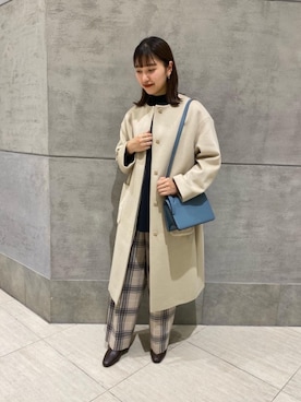 「DECKE（デッケ）のアイテム」を使った、津野実有希さん（レディース・164cm）の冬コーディネート