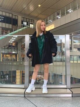 「DANKE SCHON（ダンケシェーン）のアイテム（ブルゾン）」を使った、りなじろさん（レディース・154cm）の秋コーディネート