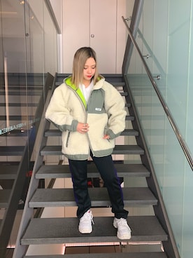「thisisneverthat（ディスイズネバーザット）のアイテム（ジャケット/アウター）」を使った、りなじろさん（レディース・154cm）の秋コーディネート