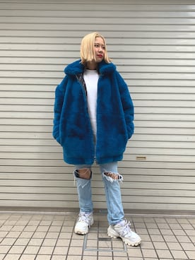 「DANKE SCHON（ダンケシェーン）のアイテム（ブルゾン）」を使った、りなじろさん（レディース・154cm）の冬コーディネート