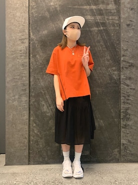 「AVIREX（アヴィレックス）の【直営店限定】エアフォース ベースキャップ/AIR FORCE BACES CAP（キャップ）」を使った、りなじろさん（レディース・154cm）の春コーディネート