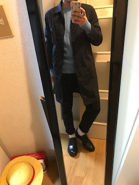 「ラルフローレン」｜「アイテム（ステンカラーコート）」を使った、すうしさん（メンズ・167cm）の春コーディネート