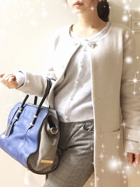 「pants」｜「アイテム（ステンカラーコート）」を使った、Little lady えりいさん（レディース・149cm）の冬コーディネート