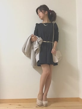 「ダズリン」｜「アイテム（ステンカラーコート）」を使った、Little lady えりいさん（レディース・149cm）の冬コーディネート