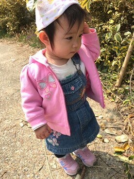「OSHKOSH（オシュコシュ）のアイテム（ワンピース/ドレス）」を使った、mi_kidsさん（キッズ・80cm）の春コーディネート