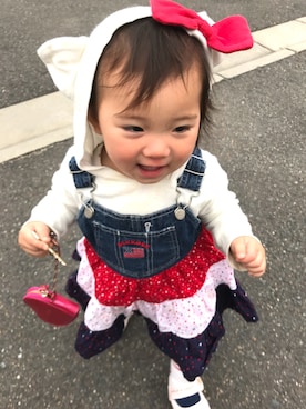 「OSHKOSH（オシュコシュ）のアイテム（ワンピース/ドレス）」を使った、mi_kidsさん（キッズ・80cm）の春コーディネート