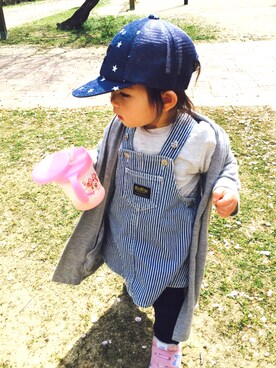 「OSHKOSH（オシュコシュ）のアイテム（ワンピース/ドレス）」を使った、mi_kidsさん（キッズ・80cm）の春コーディネート