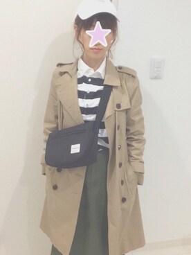 「GAP（ギャップ）のアイテム（トレンチコート）」を使った、えなしさん（レディース・154cm）の春コーディネート