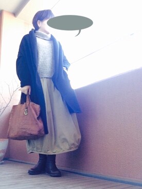 「SECCHIARI MICHELE（セッキアーリミケーレ）のアイテム（ブーツ）」を使った、TOCHIEさん（レディース・157cm）の春コーディネート