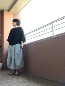 「バルーンスリーブ」｜TOCHIEさん（レディース・157cm）の夏コーディネート
