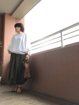 「シサム工房（シサムコウボウ）のアイテム」を使った、TOCHIEさん（レディース・157cm）の夏コーディネート