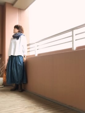 「SECCHIARI MICHELE（セッキアーリミケーレ）のアイテム（ブーツ）」を使った、TOCHIEさん（レディース・157cm）の秋コーディネート