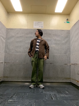「markaware（マーカウェア）のアイテム（トップス）」を使った、Suzuki Ryosukeさん（メンズ・174cm）の春コーディネート