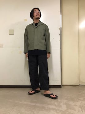 「markaware（マーカウェア）のアイテム（トップス）」を使った、Suzuki Ryosukeさん（メンズ・174cm）の春コーディネート