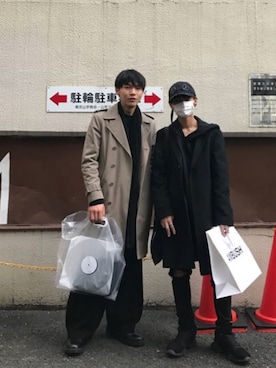 「RickOwens×adidas」｜「アイテム（帽子）」を使った、808Collectionさん（メンズ・164cm）の冬コーディネート