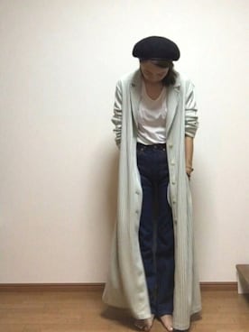 「ドラフトリーバイス」｜「アイテム（ハンチング/ベレー帽）」を使った、yuki ♡さん（レディース・162cm）の秋コーディネート