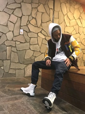 「DIESEL（ディーゼル）のアイテム（その他アウター）」を使った、RYUTARQさん（メンズ・170cm）の秋コーディネート