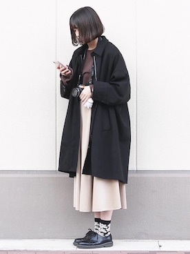 「アイテム（ステンカラーコート）」を使った、shizukü    さん（レディース・173cm・20代）の春コーディネート