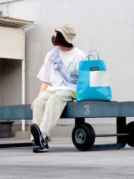 「sonic youth（ソニックユース）のアイテム」を使った、shizukü    さん（レディース・173cm）の夏コーディネート