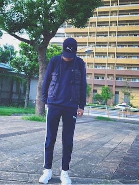 「PUMA（プーマ）のアイテム（帽子）」を使った、りき。さん（メンズ・177cm）の春コーディネート