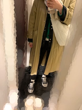 「select MOCA（セレクトモカ）のアイテム（トレンチコート）」を使った、n__kさん（レディース・158cm）の冬コーディネート