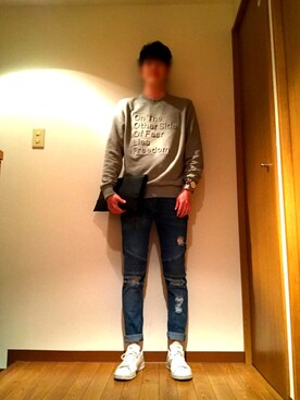「COMME CA ISM（コムサイズム）のアイテム（スウェット）」を使った、たろーさん（メンズ・172cm）の春コーディネート