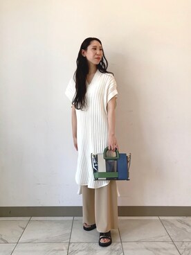 「qualite（カリテ）のアイテム（ワンピース）」を使った、ISHIDAさん（レディース・156cm）の春コーディネート