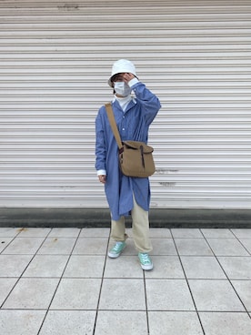「H&M（エイチ・アンド・エム）のアイテム（帽子）」を使った、toyamaさん（レディース・153cm）の春コーディネート
