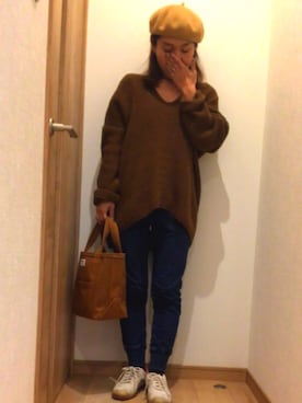 「Doシンプル部」｜「アイテム（ハンチング/ベレー帽）」を使った、apricotさん（レディース・150cm）の冬コーディネート