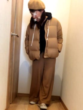 「ベレー帽推奨委員会」｜「アイテム（ダウンジャケット/コート）」を使った、apricotさん（レディース・150cm）の冬コーディネート