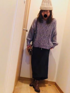 「Robin Rose（ロビンローズ）のアイテム」を使った、apricotさん（レディース・150cm）の冬コーディネート