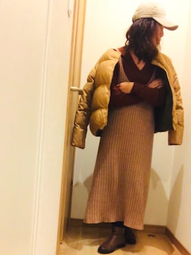 「ノーカラーダウン」｜apricotさん（レディース・150cm）の冬コーディネート