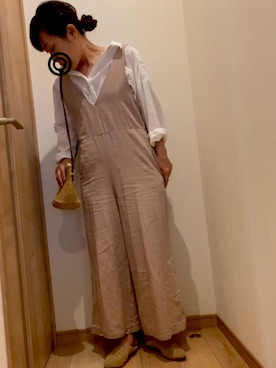 「バブーシュ」｜「アイテム（オールインワン・サロペット）」を使った、apricotさん（レディース・150cm）の春コーディネート