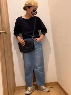 「サニーレーベル」｜「アイテム（ハンチング/ベレー帽）」を使った、apricotさん（レディース・150cm）の春コーディネート