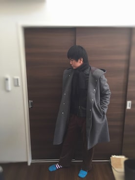 「ショッピング」｜「アイテム（ライダースジャケット）」を使った、Koseさん（メンズ・172cm）の冬コーディネート