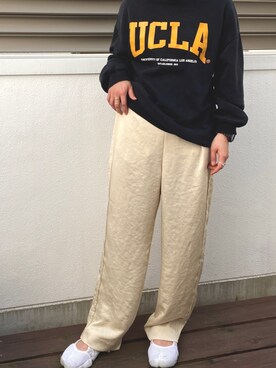 「H&M（エイチ・アンド・エム）のアイテム（スウェット）」を使った、Jenny_by_mariaさん（レディース・155cm）の春コーディネート
